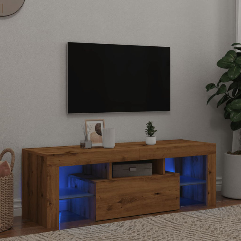 Kumari TV Cabinet with LED Lights Sideboard TV Stand TV Unit Hifi Cabinet, Artisan Oak