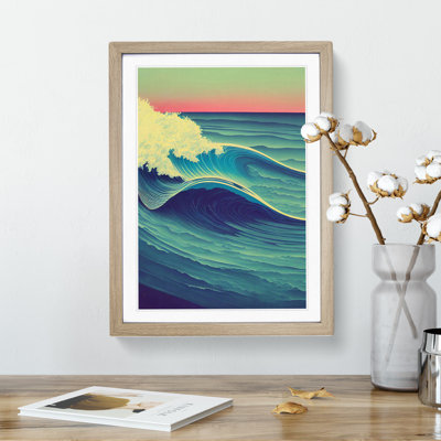 Sunset Ocean Wave No.5 - Framed Print