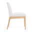 Chaise d'appoint rembourrée avec pieds en bois massif et conception sans accoudoirs pour salle à manger, ensemble de 2
