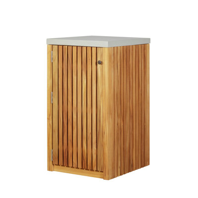 Eclipse Outdoor Solid Teak Natural Look Wood Cabinet by Red Barrel Studio