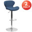 Tabouret de bar contemporain réglable en vinyle avec dossier incurvé et base chromée Nuttall-24677910