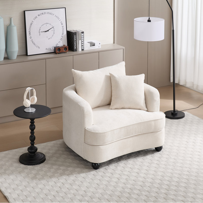 40.2" Chenille Removable Cover Soft Seat Sofa, Beige