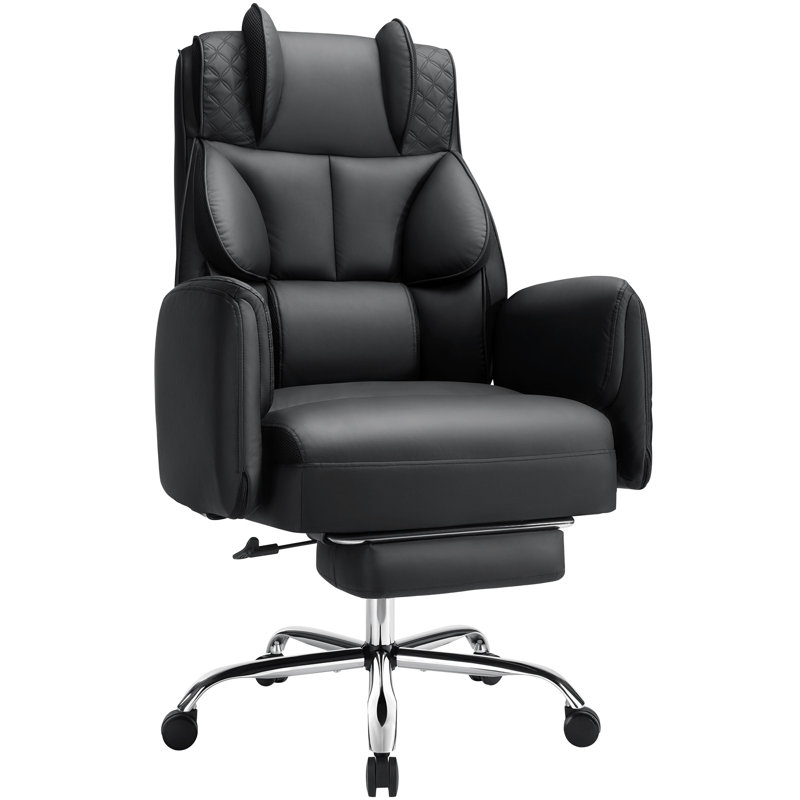 Grand et grand fauteuil de bureau 600 lb, Noir