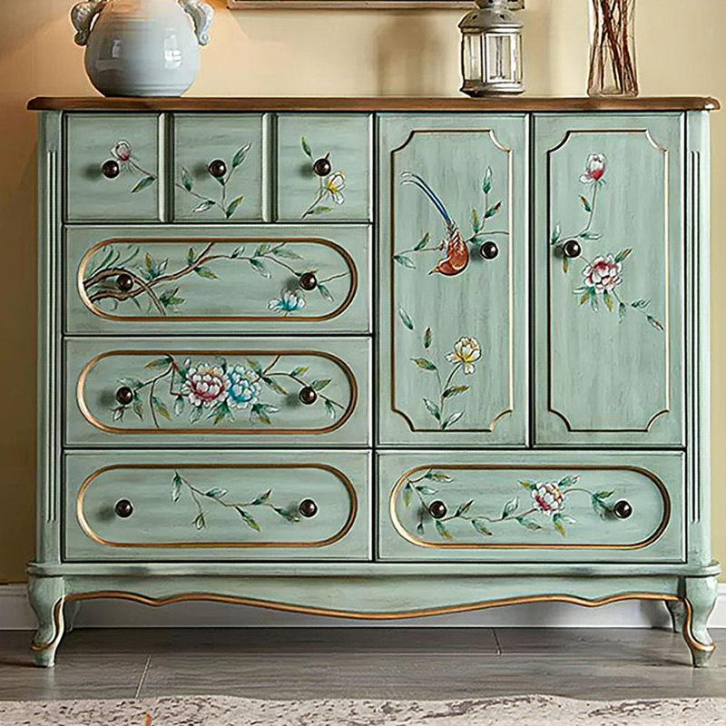 Retro Solid Manufactured Wood Accent Cabinet