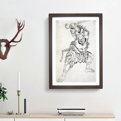 Sketch of a Warrior by Katsushika Hokusai - Picture Frame Drawing Print
