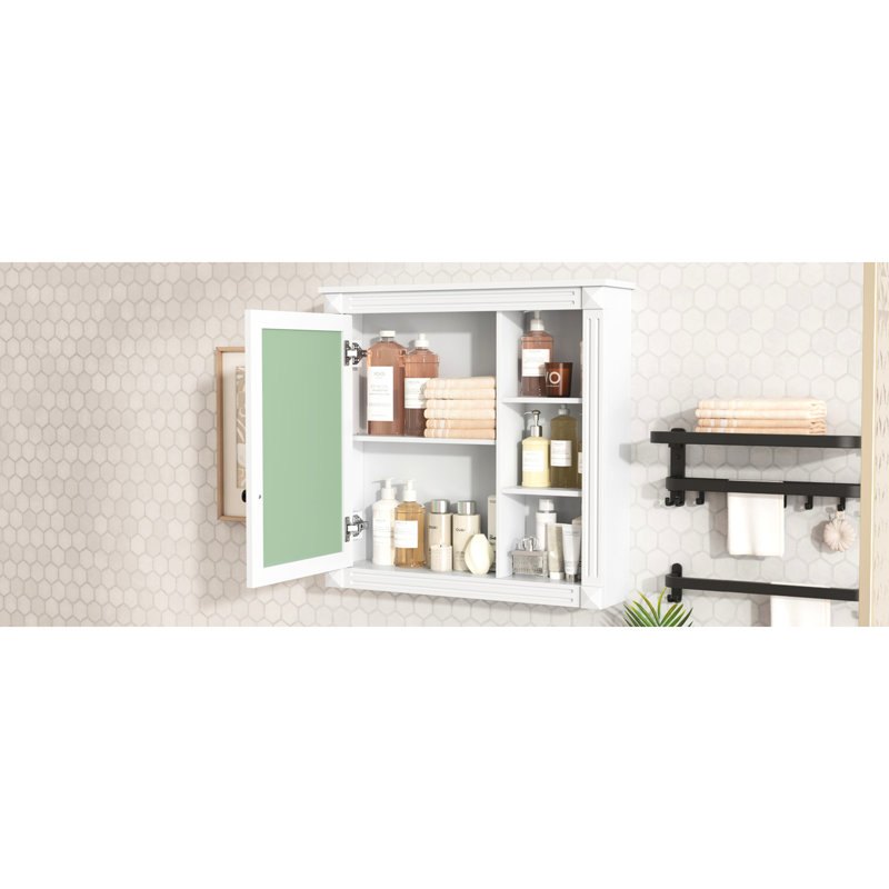 Armoire de salle de bain murale à miroir - Blanc, moderne et pratique