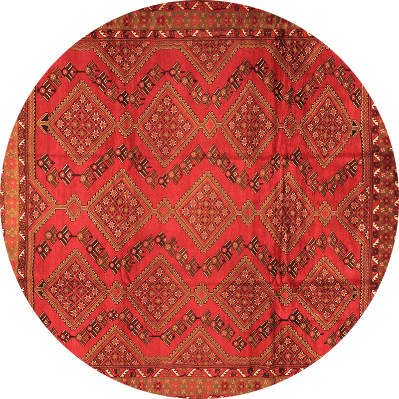 Maiza Performance Oriental Indoor Rug, Round 7'