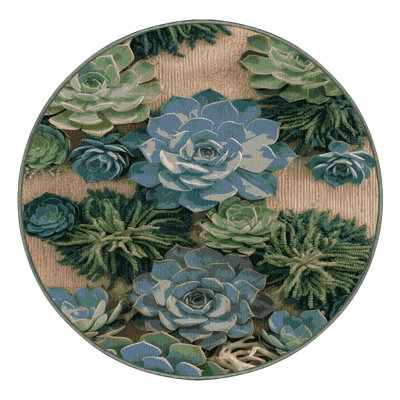  Tapis bord de mer lavable succulentes