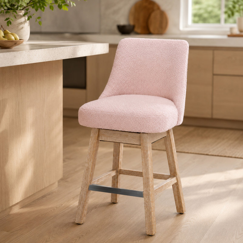Tabourets de bar pivotants à 360° (lot de 2), Rose, Rose