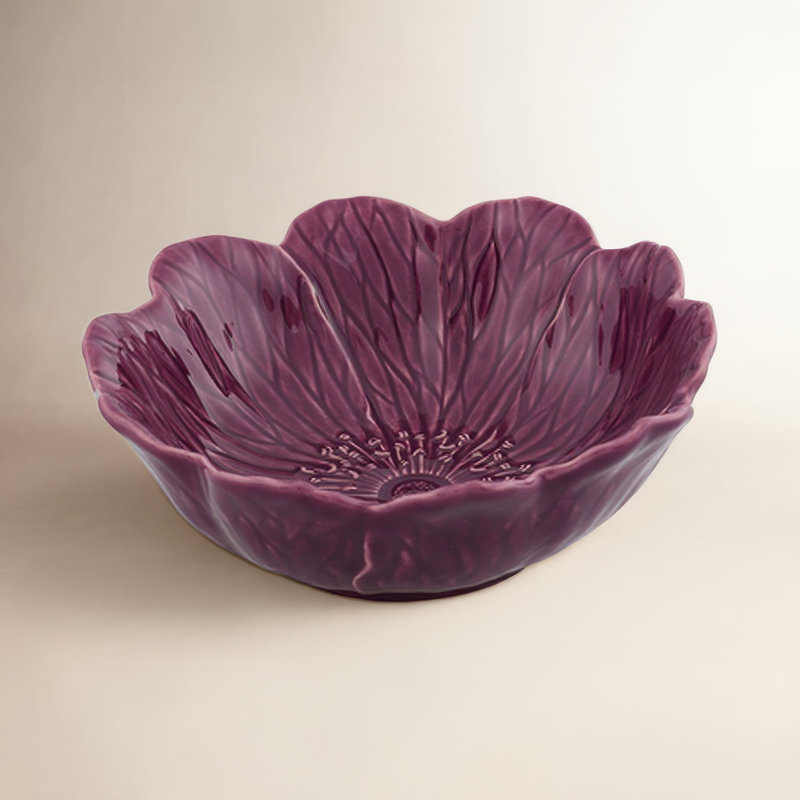 Flora Earthenware Cereal Bowl, Purple