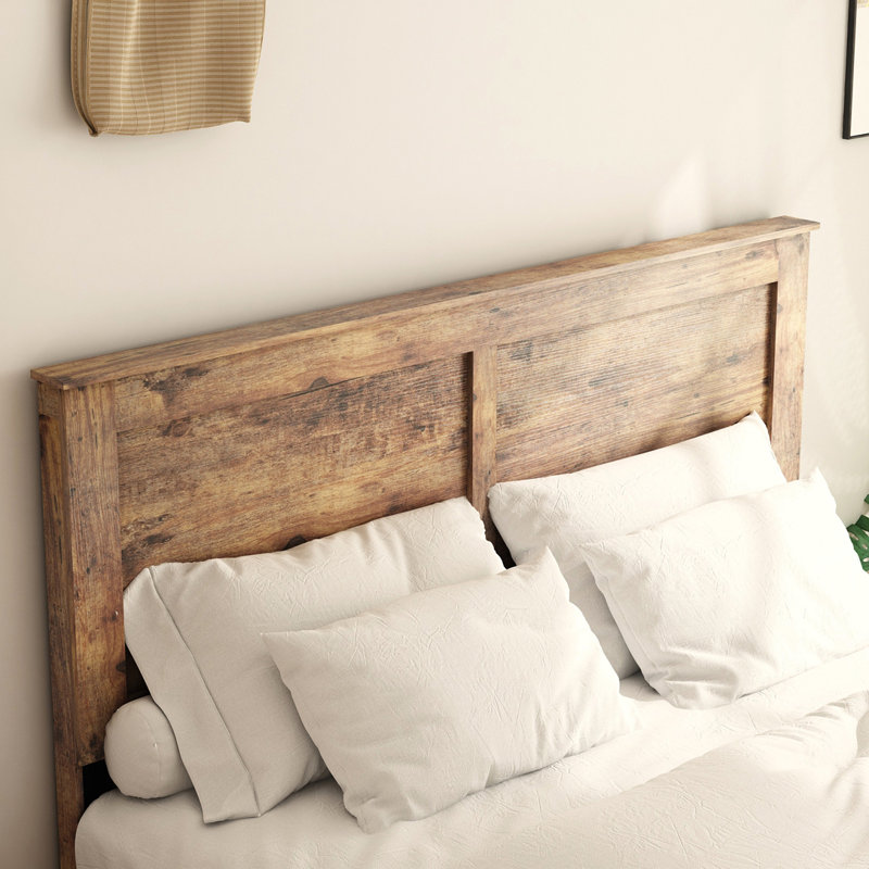 Cadre de lit plateforme en bois Helenie, Grand lit, Brun