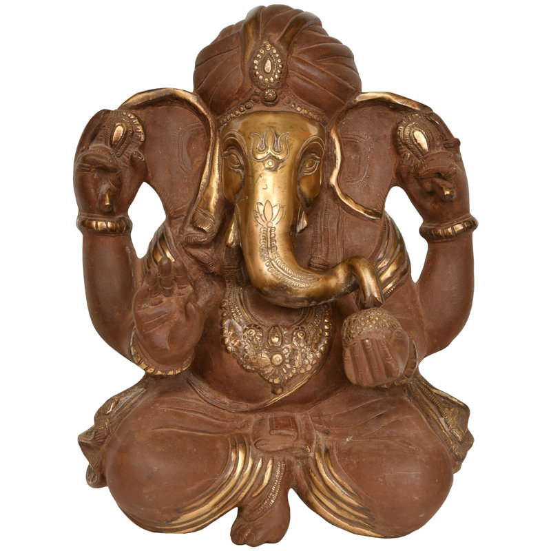 Sculpture en laiton 14 po Pagadi Ganesha