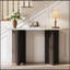 Charmante console rustique avec plateau ovale en marbre et pieds robustes-1617479251