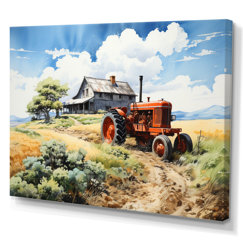 "Farmhouse Tractor", reproduction sur toile, H 12 po x l 20 po, Toile tendue