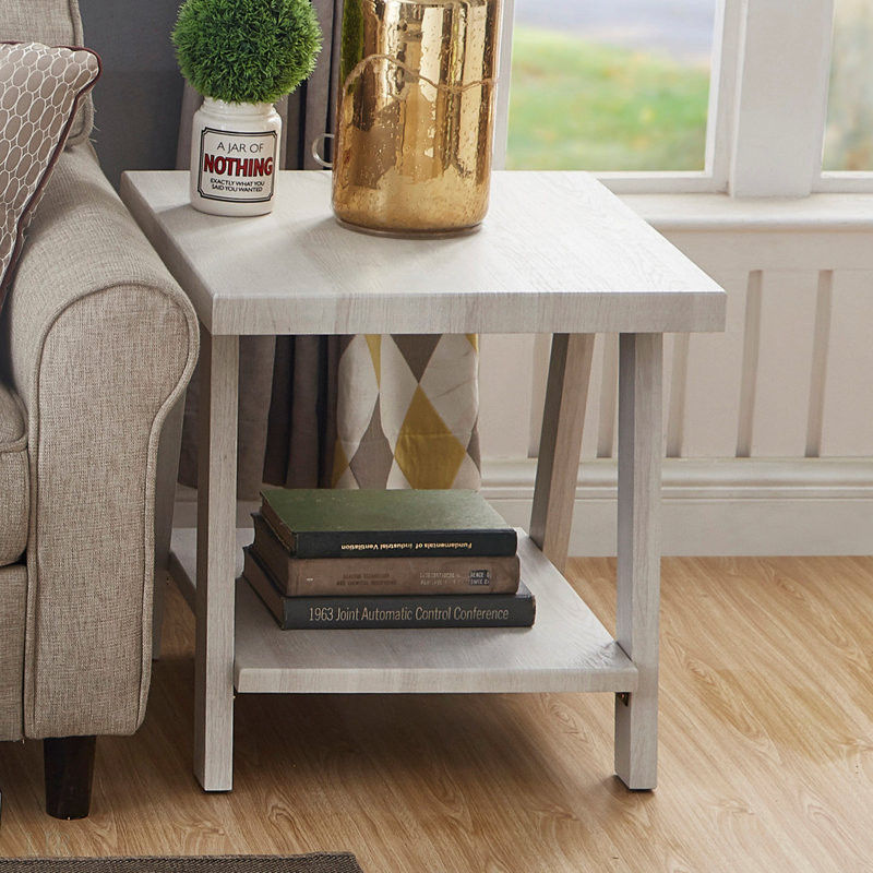 Table de bout Contemporary Wood, Blanc, Blanc