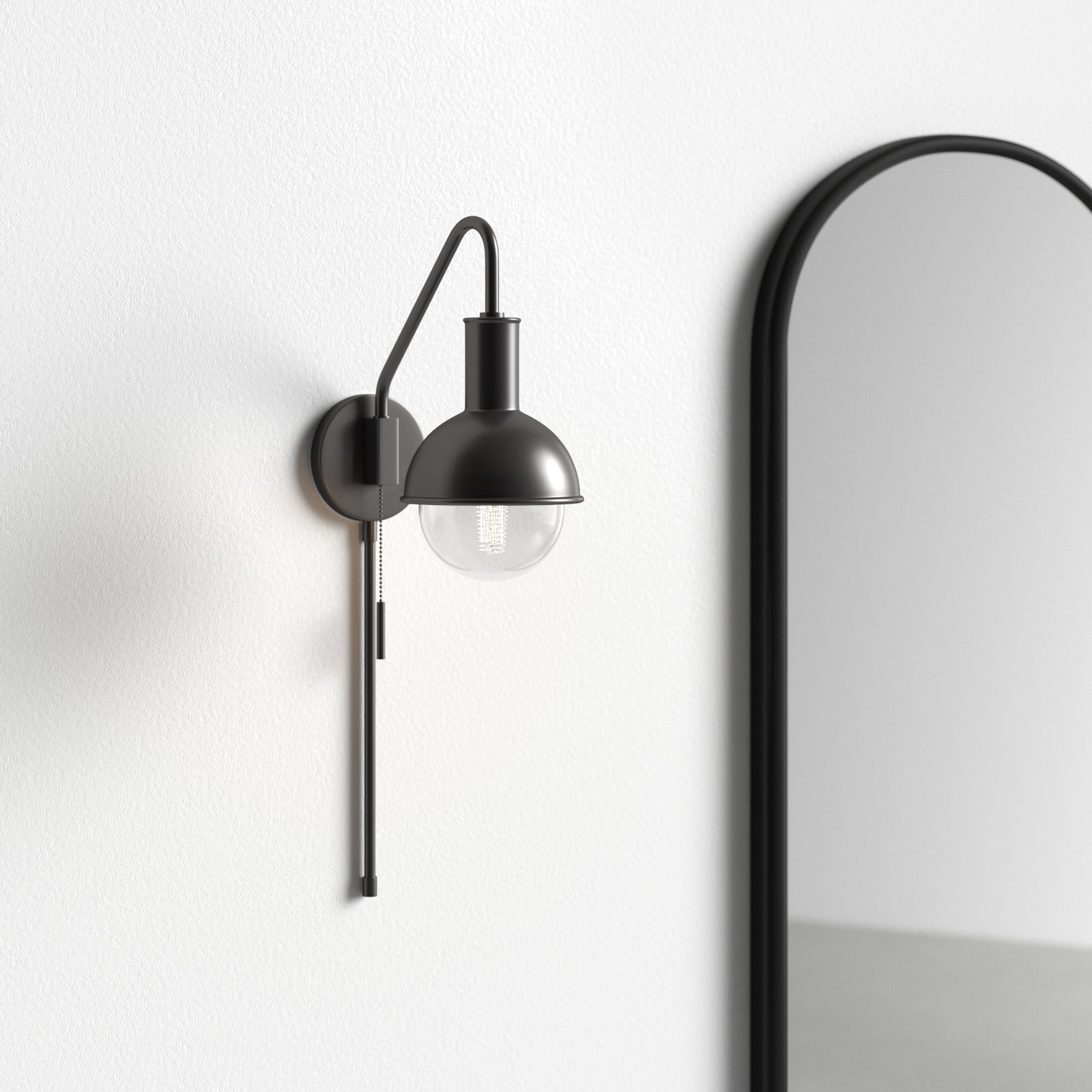 Luke Single Light Dimmable Plug-in Armed Sconce, Old Bronze