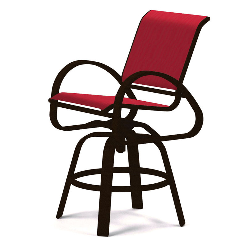 Tabouret de bar Holna, Kona texturé, Rouge 1D Sunbrella®