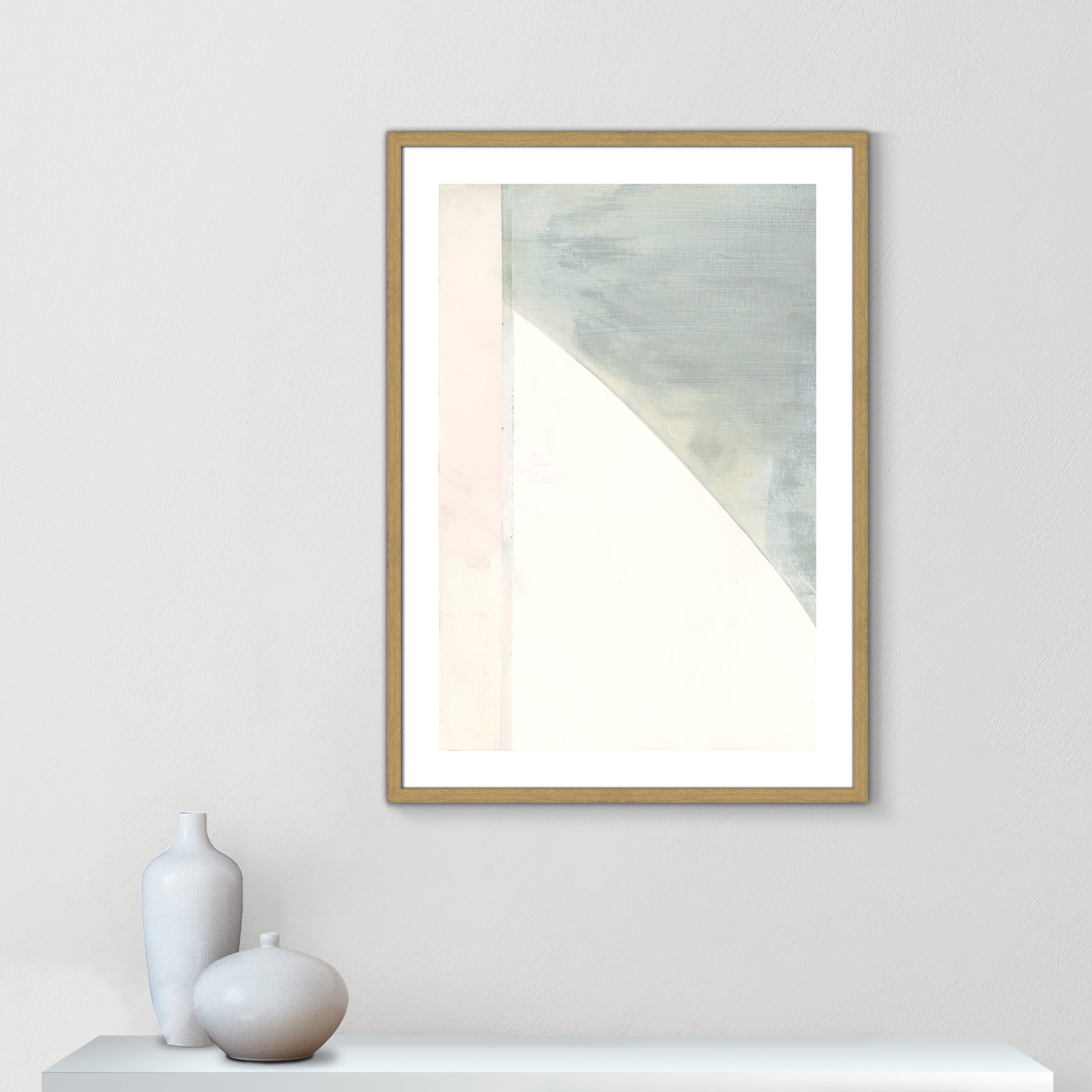 Alexandria "In Neutral I" Painting by Cartissi, 35.5" H x 25.5" W x 0.75" D, Beige Wood Framed Paper
