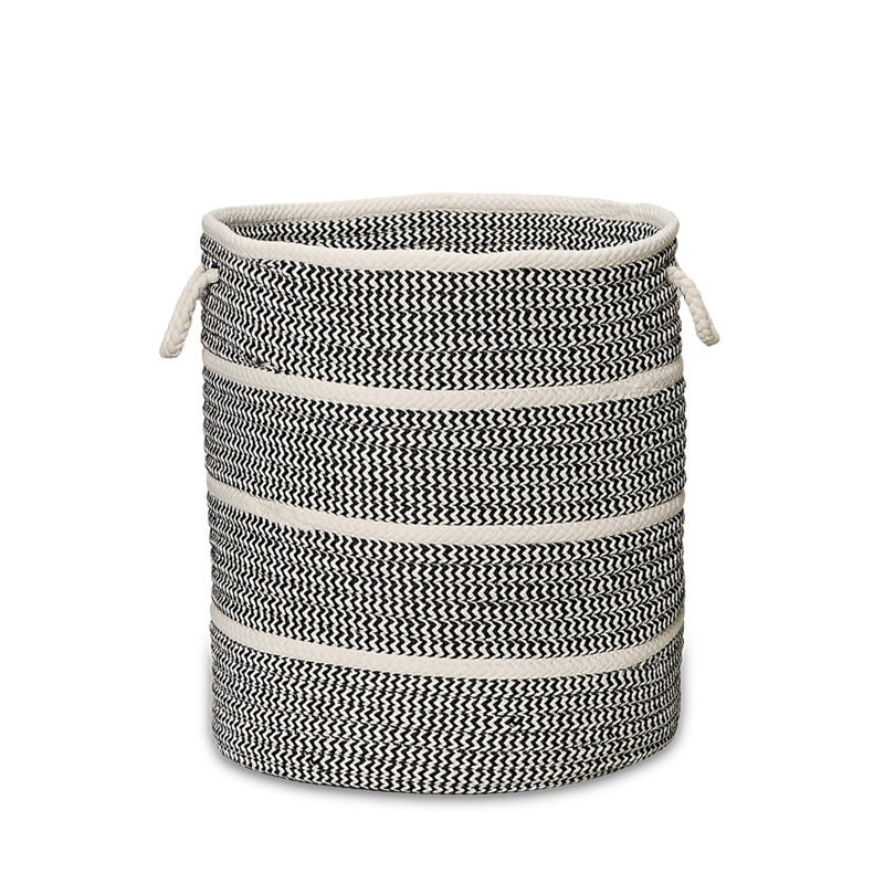Paniers tissés à bandes modernes, Noir, H 22 pi x l 17 pi x P 17 pi