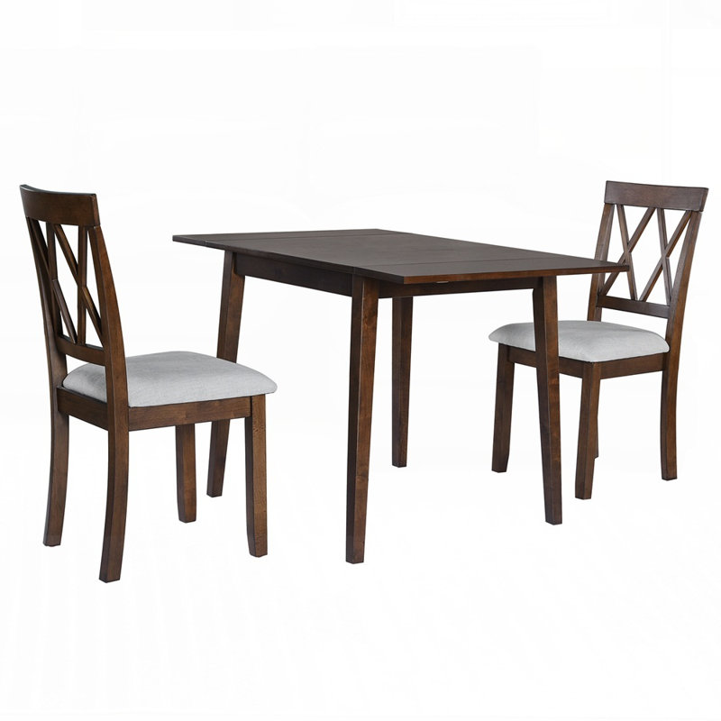 Ensemble de salle à manger extensible à abattants avec chaises ergonomiques, parfait pour économiser de l'espace et un décor polyvalent.