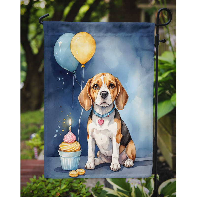 Drapeau de jardin «Happy Birthday», Beagle