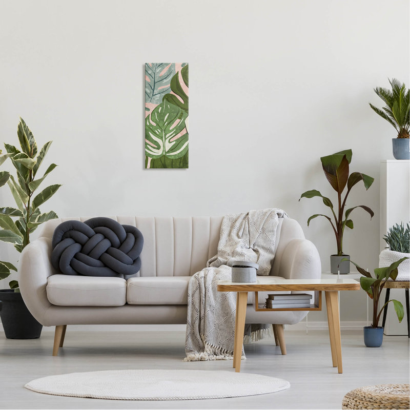 "Varied Monstera Leaf", art mural sur toile par Ziwei Li, Toile tendue, L 10 po x H 24 po x P 1,5 po