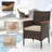 8-Person PE Wicker Patio Dining Set with Acacia Wood Tabletop-1013516642