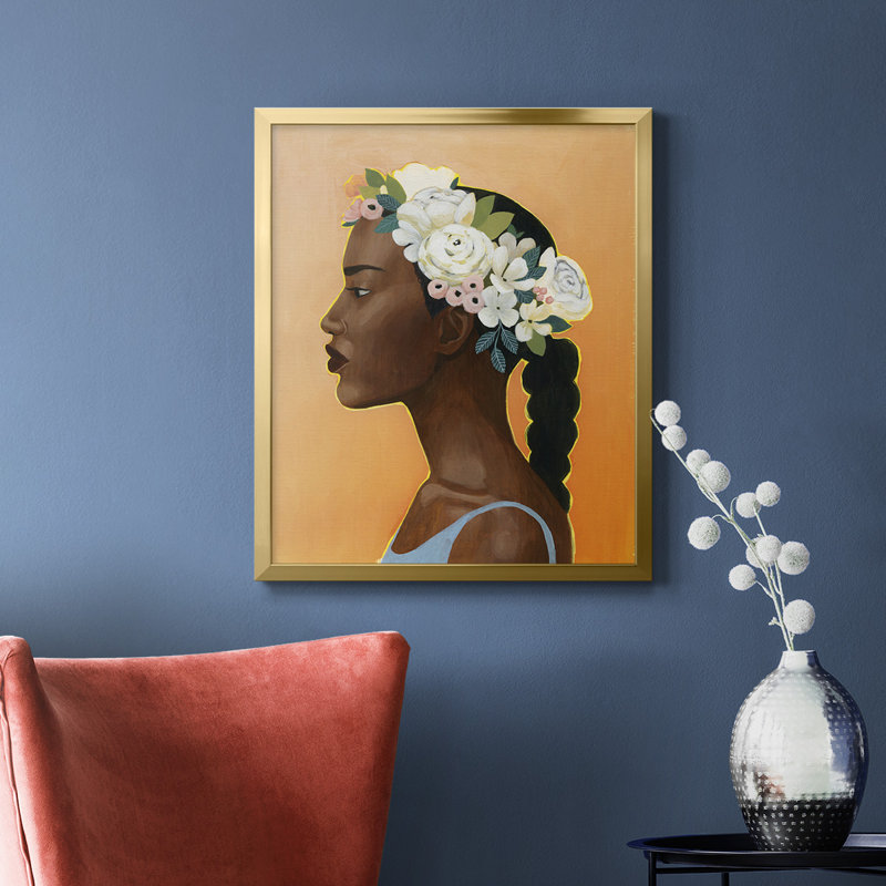 Modern Laurel II Premium Framed Canvas - Ready to Hang, Gold, 20" H x 16" W