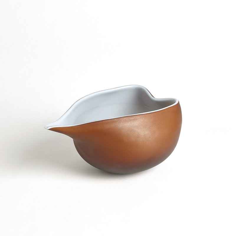 Frosted Bowl w/Casing, 5.5" H x 11" W x 7" D, Blue/Amber