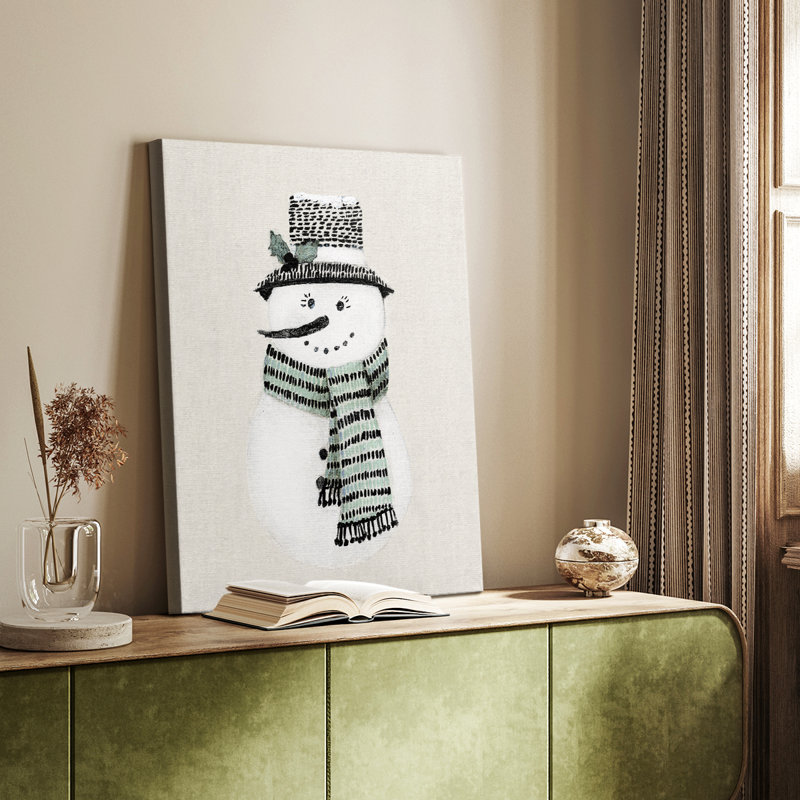 Bonhomme de neige des Fêtes - galerie Cavas sur mesure, H 36 po x l 24 po