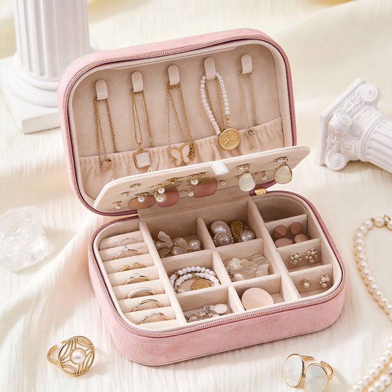 Jewellery Box + Dividers, Pink