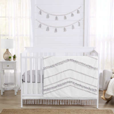 Boho Fringe 4 Piece Crib Bedding Set