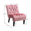 Chaise d'appoint moderne en velours rose avec pieds en bois - Bureau confortable en mousse épaisse pour la chambre à coucher-1584814202