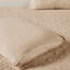 Couvre-lit 3 pièces kaki très grand - Motif plissé en coin, tissu en microfibre, rembourrage d'allergènes, look classique, coins faciles à nettoyer, surface, literie-129948270-129948271