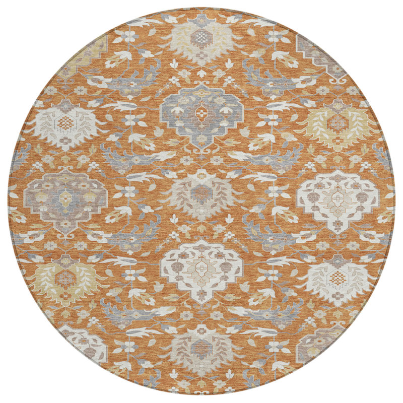  Machine Washable Indoor/Outdoor Chantille ACN1026 Rug, Round 8'
