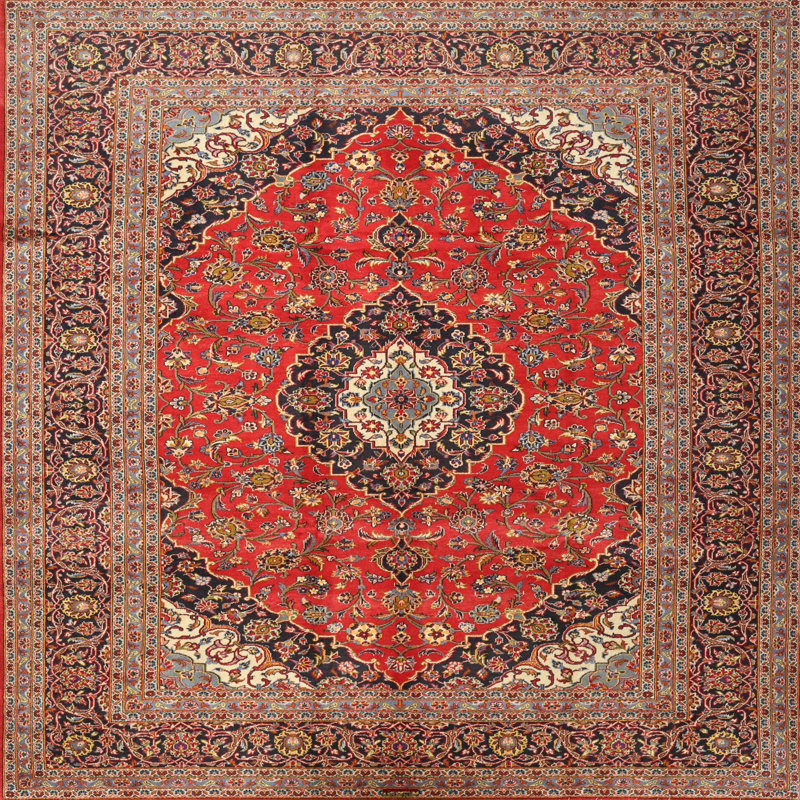 Tapis décoratif rouge Mahir oriental, Rond 3 pi