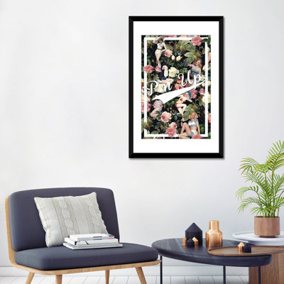 «Floral and Pin-Up», publicité rétro sur toile tendue