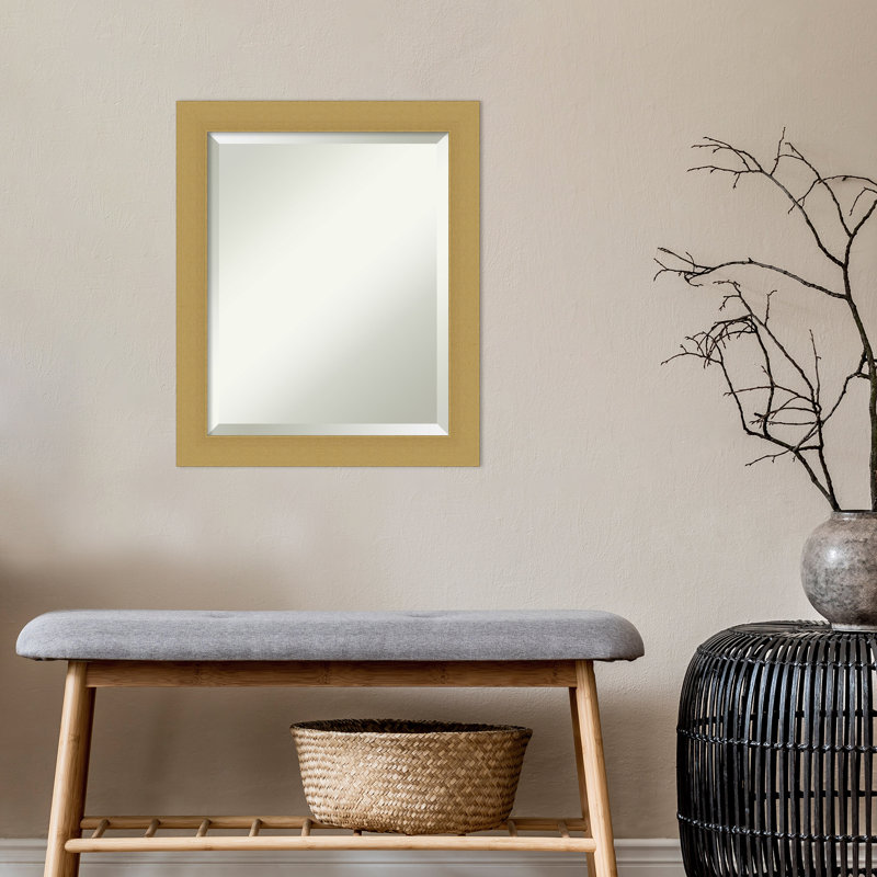 Arturas Flat Wall Mirror, 23.5" x 19.5", Dark Gray