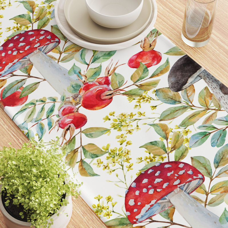 Table Runner, 100% Cotton, Floral 204, 90" x 16"