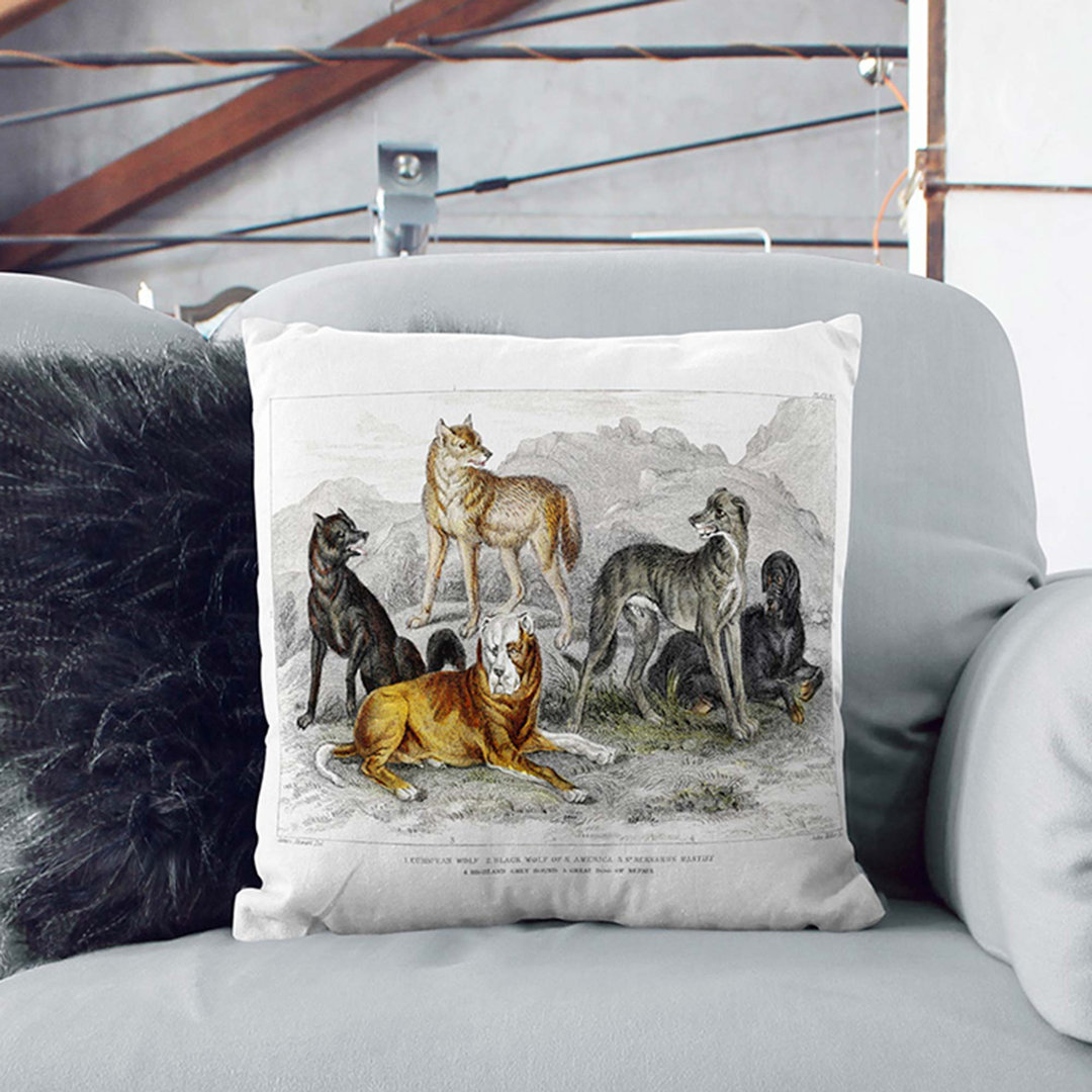 Wolves & Hounds by Oliver Goldsmith Cushion with Filling