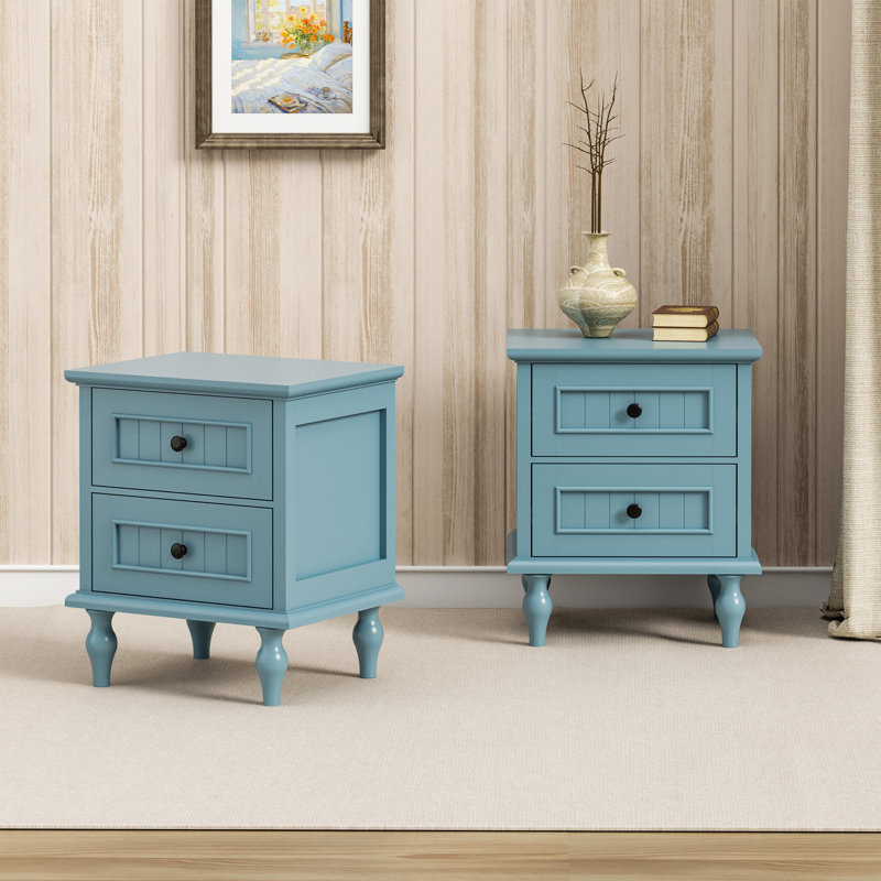 Amarilys 2-drawer bedside table, Bleu