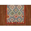 Tapis de couloir unique en laine noué à la main 2 pi 7 po x 6 pi 4 po nouvel âge en rouge / beige / bleu