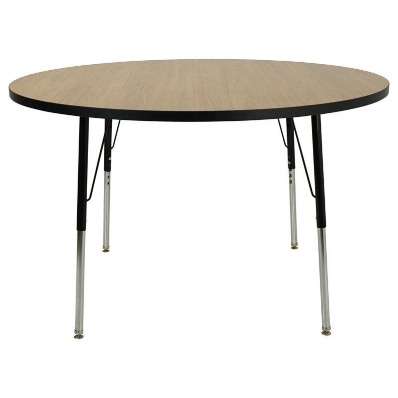 Table d'activité circulaire réglable 48 po Contour, Pasadena Oak/Black