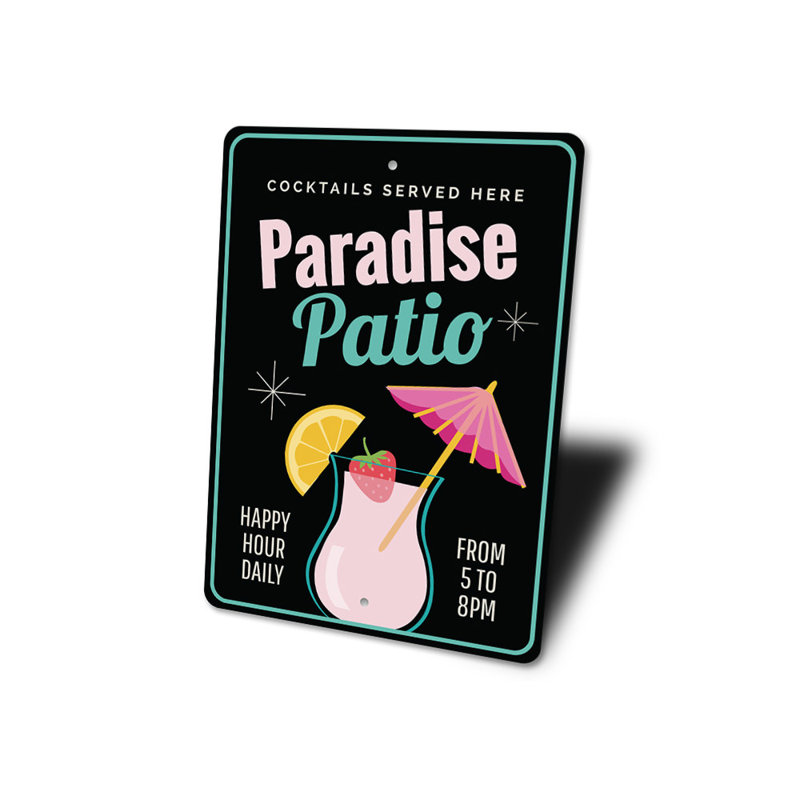 Enseigne de patio Paradise, H 18 po x l 12 po x P 0,06 po