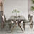 Nut-brown Rectangular Sintered Stone + Solid Wood Dining Table-124973181
