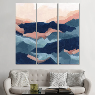 «Bluescape I», ensemble d'art mural sur toile tendue (ensemble de 3)