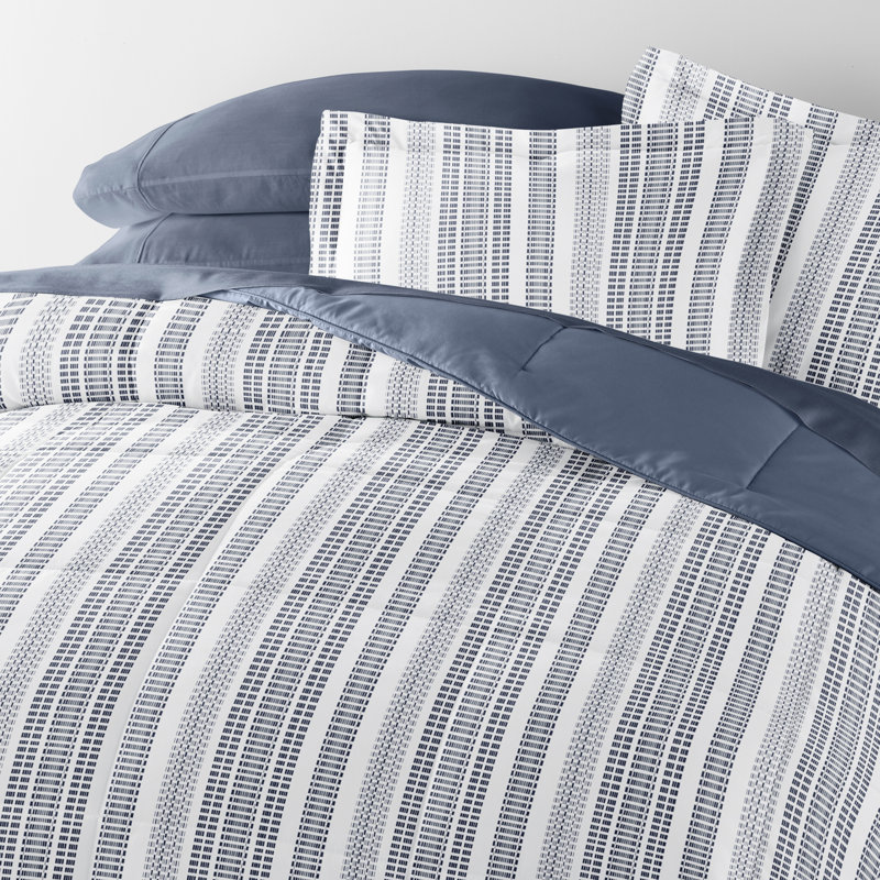 7 Piece Bedding Set - Comforter and Sheet Set, Édredon simple + 1 pièce supplémentaire, Motif floral marine