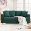 178cm Wide Modern Corduroy Sofa with Square Armrests & 2 Throw Pillows-388862203