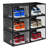 6 Pack Stackable Large Shoe Containers Shoe Storage Box with Hard Plastic Drop Front for Sneakers-1359914326