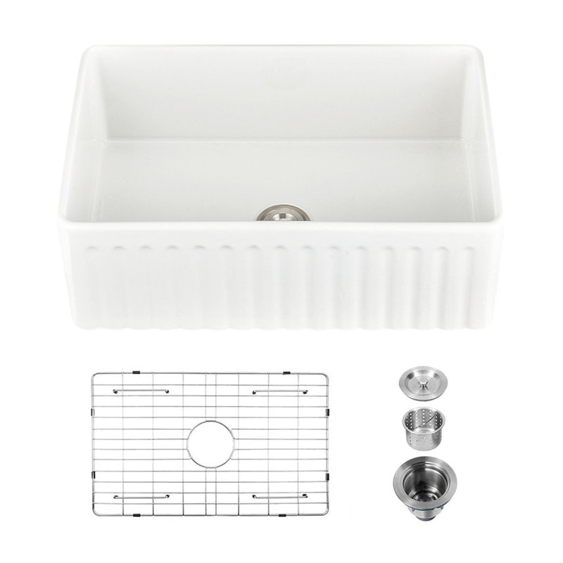 33'' L Single Bowl Fireclay Kitchen Sink